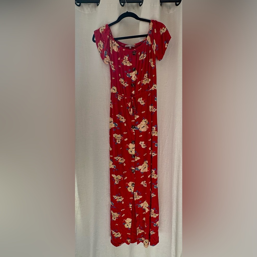 Next Red Floral Maxi Dress